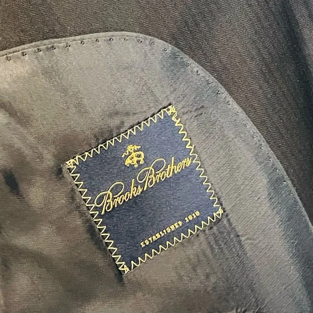 Brooks Brothers Black Wool Sport Coat Size 46R - Picture 8 of 12